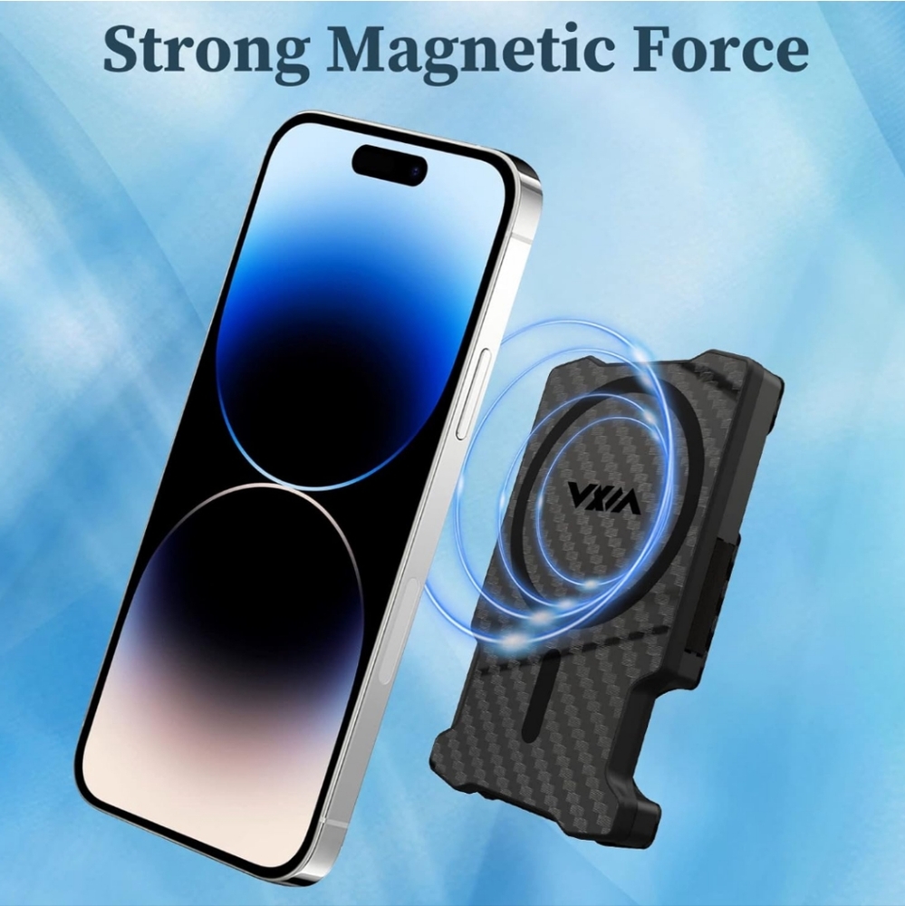 NIB wxm magnetic phone wallet minimalist, carbon fiber & rfid blocking - Picture 3 of 8
